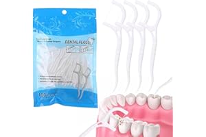 BODYA 100 pezzi Dental Flosser Sticks Plastica Denti Filo Interdentale Picks 2 in 1 Spazzolino Dentale Interdentale Stuzzicadenti Gomma Orale Denti Pulizia Strumento per la Cura Denti per Heath