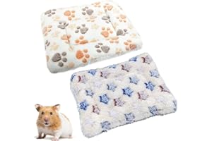 WeddHuis 2 Pièces Lit Chaud en Peluche pour Petits Animaux, Accessoires pour Cochons d'Inde, Tapis Douillet pour Rongeurs, Nid pour Chinchillas, Écureuils, Hamsters et Autres Petits Animaux
