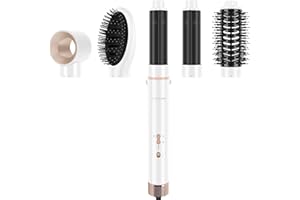 ‎PARWIN PRO BEAUTY 5 IN 1 MaxAIR Styler, PARWIN PRO BEAUTY Haartrockner Warmluftbürste Set, Rundbürstenföhn, Lockenstab, 5 Aufsätze, Trocknen, Glätten, Volumen, Locken, Ionen Pflege, Hochtouriger Motor, Weiß (Punk-Stil)
