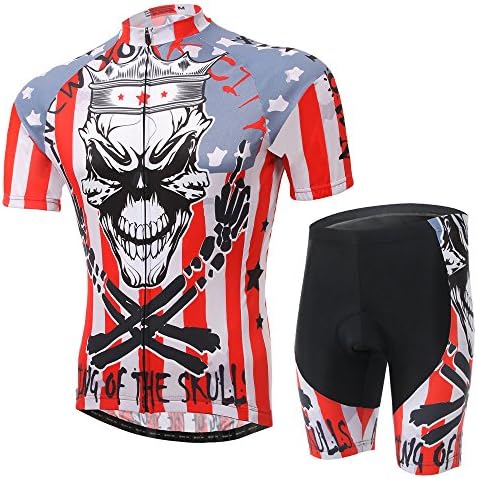 TeyxoCo New Men Loyal Skull Cycling Gel Pad Jersey Set XXL