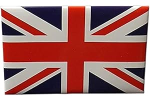 THOMAS BENACCI Union Jack Metal Tin Fridge Magnet - British Flag Red White and Blue Souvenir from London England UK