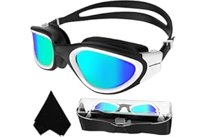 Winline Gafas de natación polarizadas,protección Anti-vaho protección UV sin filtraciones visión Clara fáciles de Ajustar con Puente Nasal Suave para Hombres, Mujeres, Adultos y Adolescentes