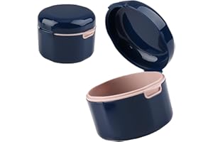 RAYKCE Zahnspangendose mit Sieb, Zahnschiene Box, Zahnprothesen Behälter Unsichtbare Zahnspangen Aufbewahrungsbox Unsichtbare Zahnspange Organizer Denture Reinigung Box, für Zahnspangen und Zahnersatz(Blau)