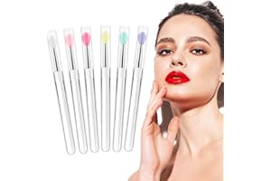 OQKAHIV Ensemble de 6 pinceaux réutilisables pour les lèvres - applicateurs bâtonnets et brosse pour un maquillage précis et parfait des lèvres avec votre rouge à lèvres préféré.