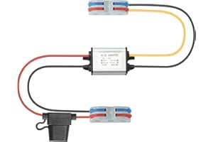 YBBOTT DC to DC 12 or 24V to 5V 3A Step Down Power Converter IP68 Waterproof Voltage Reducer Suitable for Monitoring Systems Golf Carts LED Light Strips etc