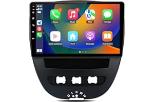 Hexinex Autoradio Carplay pour Peugeot 107, Toyota Aygo, Citroën C1 (2005-2014) | Android 13 | Écran Tactile 10 Pouces avec Cadre | Navigation GPS | Carplay, Android Auto, MirrorLink | Bluetooth, WiFi