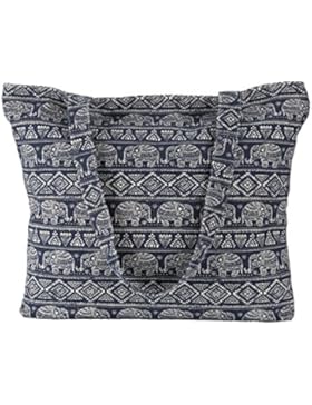 Eule Schultasche Tasche Damen Strandtasche groß mit Reißverschluss Canvas