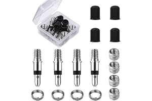 VACOULERY 16 pezzi Valvole per Bicicletta, Inserti Valvola, Dadi e Tappi per Valvole Bici da Corsa Kit di Attrezzi per Pneumatici da Bicicletta