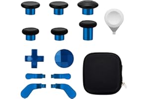 MARSPELL 13 in 1 Metal Thumbsticks for Xbox One Elite Series 2, Elite Series 2 Controller Accessory Parts, Gaming Accessory Replacement, Metal Mod 6 Swap Joysticks, 4 Paddles, 2 D-Pads, 1 Tool(Plating Blue)