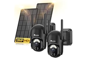 ctronics 2K 3MP Telecamera Wi-Fi Esterno Senza Fili con Batteria Pannello Solare, Videocamera Sorveglianza Esterno Wireless, Visione Notturna, PTZ 355°Pan/95°Tilt, Rilevamento PIR