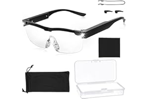 YEAHBOOM 300% Occhiali D'ingrandimento Con Luce,Lente D'ingrandimento a LED Ricaricabile,Lente D'ingrandimento ad Archetto,Lente D'ingrandimento a Mani Libere per Lettura, Ricamo,Hobby e Lavori Ravvicinati