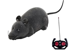 BESREEY Ratto Telecomandato Topo Robotico per Gatto - Giocattolo Interattivo Mouse Elettronico Senza Fili e Senza Batteria
