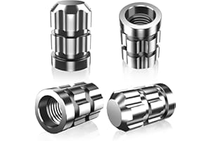 QUARKACE Aluminium Tyre Valve Caps 4 Pack for Car/Truck/Motocycle/Bike - Corrosion Resistant, Air Leakproof Car Valve Stem Dust Caps with Rubber Seal - Bright Non-Fade Colour (Silver)