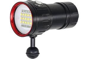 Torcia subacquea, LetonPower BB27 8000Lumens Super Bright Underwater 80m Video Light,Scuba Dive Light, uso ad alta frequenza per gli sport subacquei all'aperto