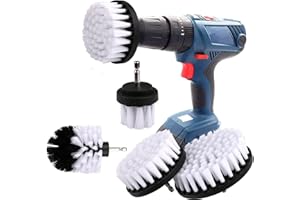 YIHATA Brosse Nettoyage Perceuse 4 pièces, Brosse pour Perceuse Voiture, Brosse pour Perceuse Brosse Nettoyage, pour Carrelage Tapis Baignoire Cuisine Toilettes Blanc