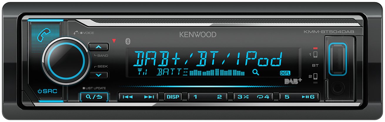 Kenwood-Electronics-KMM-BT504DAB-Bluetooth-Negro-receptor-multimedia-para-coche-Radio-para-coche-Negro-1-DIN-50-W-MOSFET-AACMP3WAVWMA-LCD