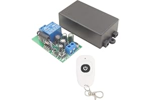 DieseRC Interruptor de Control Remoto de luz de radiofrecuencia, 433 MHz RF inalámbrico AC 220V 240V 1500 W Receptor de relé con transmisor, Modo de Palanca Encender/Apagar lámpara
