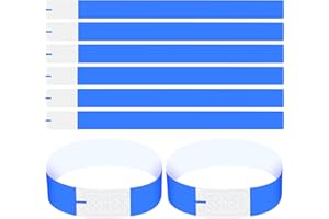 CATIME 100 sztuk bransoletek identyfikacyjnych, wodoodporne, odporne na rozerwanie bransoletki z samoprzylepnym zamknięciem, bransoletki wejściowe na imprezy klubowe, 25 x 2 cm (niebieskie)