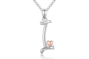 CELESTIA Mujer Collar Letras con Colgantes Inicial Nombre de Plata de Ley 925 Oro Rosa Joyas Personalizado Regalos para Hija Hermana Mujeres Joven Cumpleaños Navidad