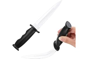 Fiada Rubber Martial Art Training Knife 2 Pcs Rubber Training Weapon Fake Rubber Knife Practice Knife Prop for Martial Art Training Weapons Self Defense (White)