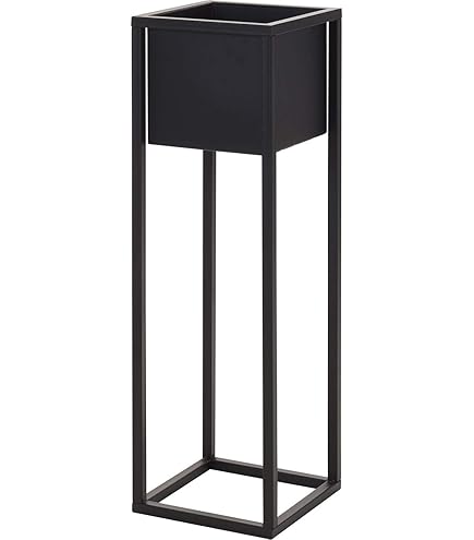 Meinposten. Blumentopf mit Gestell Metall schwarz Pflanzgestell Pflanztopf  Pflanzkasten Hhe 50 oder 70 cm (Hhe 50 cm) : Amazon.de: Garten