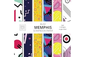 Busy Memphis Scrapbook Paper: Memphis Design Pattern 8x8 Geometric Paper for Decorative Art, DIY Projects, Homemade Crafts, Cool Art Ideas