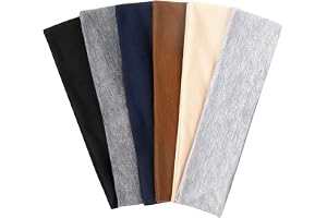 TERSE Headbands for Women Short Hair Non Slip Elastic Sweat Hairbands Soft Fabric Hair Bands Workout Yoga Running Sport Thin Hair Wrap for Girls