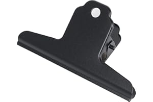 GUOKOFF 12 Pack Pince Bulldog, 100mm Pinces à Charnière en Métal Grand, Métal Bulldog Binder Clips, 4 Pouces Noir Bulldog Trombone Pince, Bulldog Binder Clips Pince Papier pour Bureau, l'école (Noir)