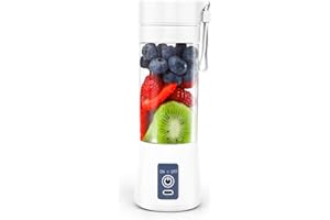 HAPPTWS Mixeur Portable pour Smoothie - 380ML Mini Blender avec 6 Lames en Acier Inoxydable - USB Blender Smoothie pour Voyage, Cuisine - Mini Mixeur pour les Fruits, les Smoothies, les Milkshakes