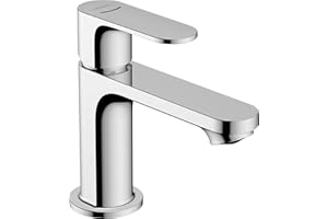 hansgrohe Rebris S - Waschtischarmatur für Kaltwasser ohne Ablauf, Wasserhahn für Gäste WC mit Auslauf Höhe 84 mm, Mischbatterie Waschbecken wassersparend (EcoSmart), Chrom, 72503000