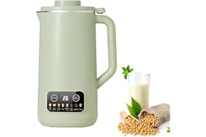 KISABAER Máquina de leche de soja, máquina automática de leche de nuez, máquina de leche de nuez de 600 ml con 10 hojas de hojas, mantenimiento caliente, autolimpiante, máquina de leche para almendras, avena,