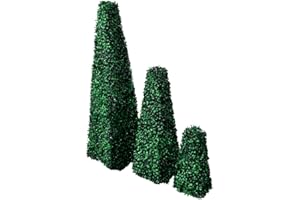 ‎VIDAXL vidaXL Buchsbaum 3er Set Deko Kunstpflanze Buxus Künstlich Naturgetreu Formschnitt Buchsbaumhecke Dekopflanze Pyramide