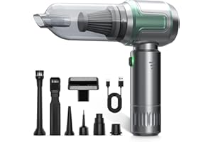 Tidy Cats Aspirabriciole Senza Fili, 16000Pa Aspirapolvere Auto con Potente Aspirazione, 3 Velocità Mini Aspirapolvere Portatile Senza Fili per Auto, Casa, Ufficio, Aspira Peli Cane, Verde