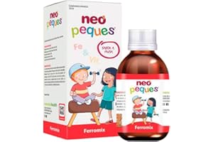 NEO PEQUES Ferromix - Jarabe para prevenir la anemia, la fatiga y favorecer el desarrollo físico y cognitivo de los niños - Complemento Natural con Hierro y Vitaminas B - Sabor Fresa - 150 ml