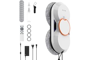 WIWOLER Fensterputzroboter, 5600 Pa Fensterreiniger Elektrisch mit Automatische Doppel-Sprühfunktion, Intelligente Navigation, Fernbedienung, 3 Reinigungsmodi, Sicherheitssystem und Acht Reinigungstücher