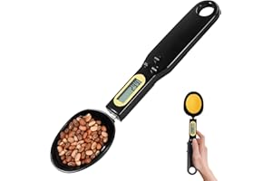 JOYSEEDI Rechargeable Electronic Measuring Spoon, Digital Food Scale Removable and Washable Kitchen Weighing Spoon with LCD Displa, for Kitchen Lab Portioning Tea Flour Spices-500g/0.1g