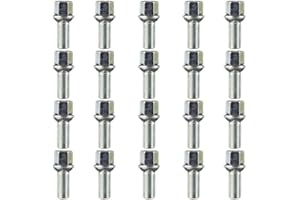 Ellis Excellence - Set di 20 bulloni per cerchi in lega, M14 x 1,5, filettatura 27 mm, sedile con raggio esagonale, 17 mm