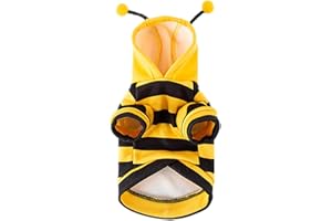 WOYUFEN Pet Costume Dog Bee Costume, Cute Hoodies Puppy Clothes Halloween Costumes for Dog, Cat Dog Clothing Cute Dress Up Costume Apparel Coat Clothes Pet Supplies