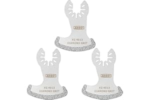 XXGO 3 Pcs Oscillating Multitool Grout Removal Blades Diamond to Remove Grout Plaster Mortar Cutting Grinding Shaping Compatible with Bosch Dremel Fein Makita Milwaukee Ridgid Ryobi Rockwell XG3001SU