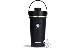 Hydro Flask - Insulated Shaker Bottle - Botella Mezcladora Aislada 709 ml (24 oz) para Batidos de Proteínas y Suplementos - Black