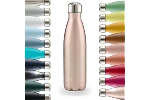 Blumtal® Bouteille Isotherme Charles - Gourde Inox 350ml Sans BPA Froid&Chaud - Thermos en Métal - Bouteille d'Eau Acier Inoxydable - Métal Rose