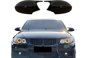 Hengjiayao 1 paio posteriori auto Coperture specchietti retrovisori di ricambio specchietto retrovisore per BMW E81 E82 E87 E88 E90 E91 2005-2008 E92 E93 2006-2009 PRE-LCI Facelift Nero Brillante