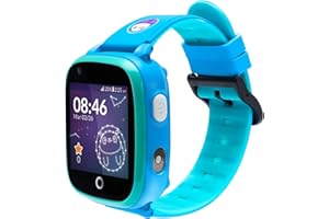 SoyMomo Space 4G - GPS Handy Uhr für Kinder 4G, Smartwatch Kids, Telefon & Sprachnachrichten, Standortverlauf, SOS-Knopf, Taschenlampe (blau)