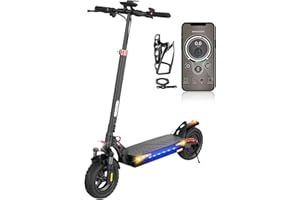 iScooter Electric Scooter, iX3 iX6 Foldable Electric Scooters Adult,10-11" Off-road Tires, 40-60KM Long Range,4 Shock Suspension,3 Speed Modes,LCD Display, Fast E Scooter for Adult