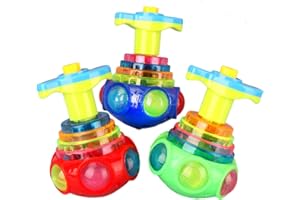 lmoikesz 3pieces With Glowing And Kids Autisms Exercise And Hand-eye Coordination ABS Up Spinnings Toy Attention Bucket