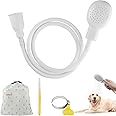 Rukinovi Sink Spray Rubber Hose,Portable sink hose attachment for faucet,Hand Held Shower Head Sprayer for Bathing Baby,Pets,Washing Hair,Rinsing Vegetables dog wash sprayer (B-Yellow+white)
