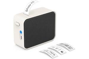 Pristar Drukarka etykiet Bluetooth, P15, samoprzylepna, połączenie aplikacji, możliwość ponownego ładowania, urządzenie do etykietowania kompatybilne z iOS i Android, do domu, biura, szkoły (czarny