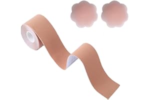 Kibon Boob Tape, Bob Tape, Breathable Bob Tape with 2pcs Reusable Nipple Covers