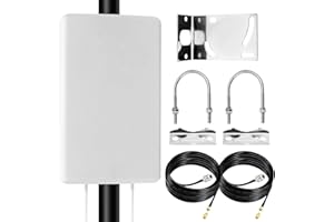 JAOGAUS Antenna 4G Lte Esterna, Antenna Esterna Pannello Esterno Mimo 698-2700 | 3300-4800 MHz Guadagno fino 18 dBi compatibile per Router 5G 4G Connettore N-SMA con TS9 e 2 Cavi a Bassa Perdita da 10M