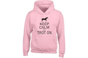 Shopagift Keep Calm and Trot On Horse Riding Equestrian Kids Childrens Hooded Top Hoodie